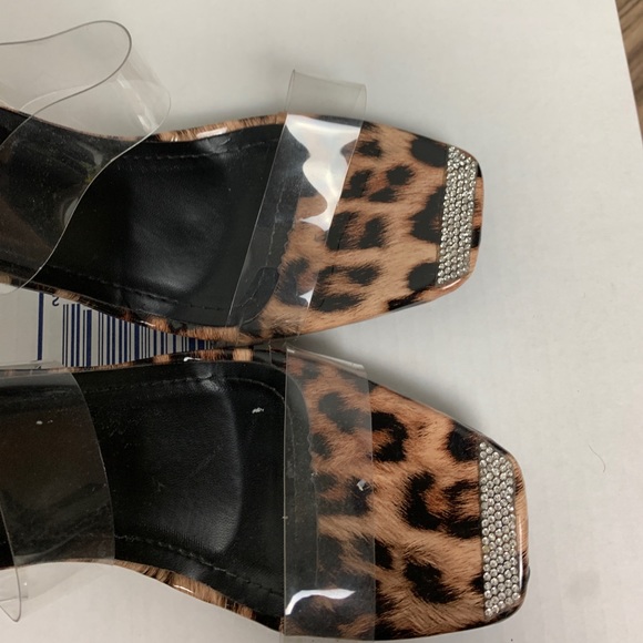 Leopard sole open toe stiletto heeled mule - Picture 4 of 8